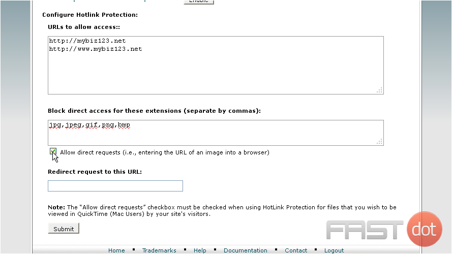 4) ... and if you want to allow people to be able to manually enter the URL of a protected file, check this box 
