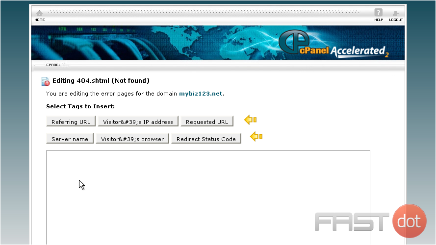 Custom error pages in cPanel