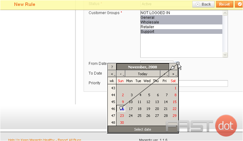 6) You can choose the start and end date of the promotion from the pop-up calendar