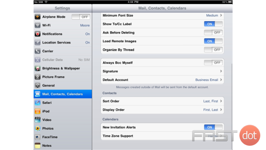 10) Just about any setting you could want to change for your iPad email, can be changed from these screens
