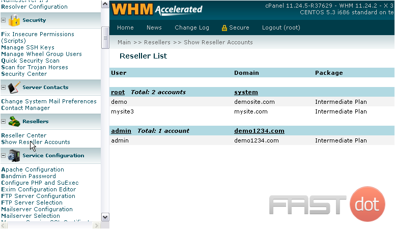 Manage Reseller Accounts in WHM