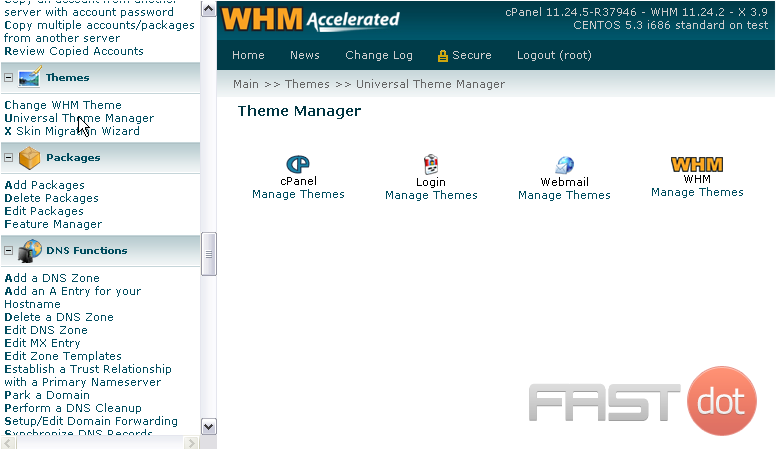 Manage Themes in WHM