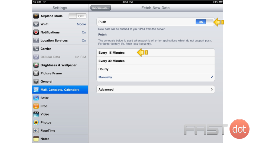 configure email settings on your iPad