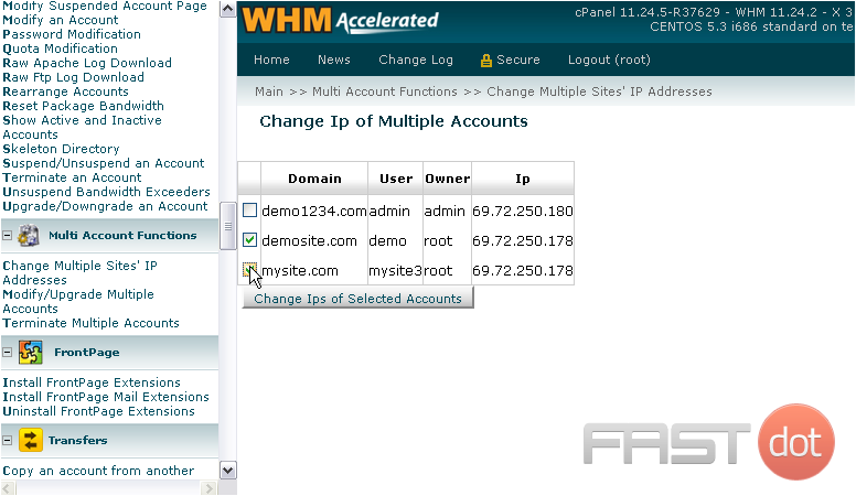 4) Then, click Change IPs of Selected Accounts.