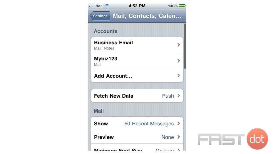 Configure email settings on your iPhone