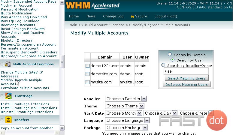 This feature lets you modify aspects of multiple accounts at the same time.