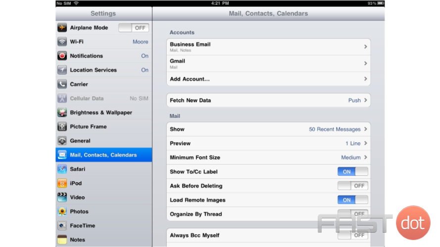 6) That's it! The email password has been updated in the iPad.