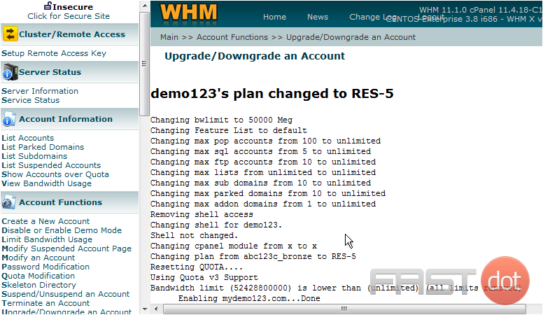That's it!  The demo123.com account has been upgraded to the RES-5 package
