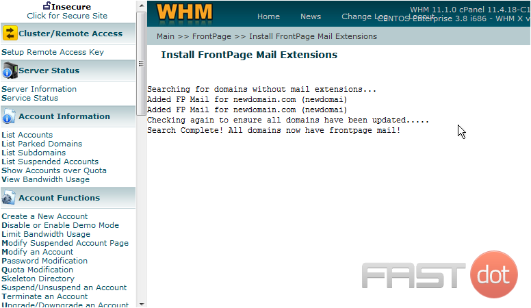 We just installed the FrontPage mail extensions in any account that needed them