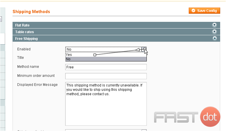 14) Enable the shipping method