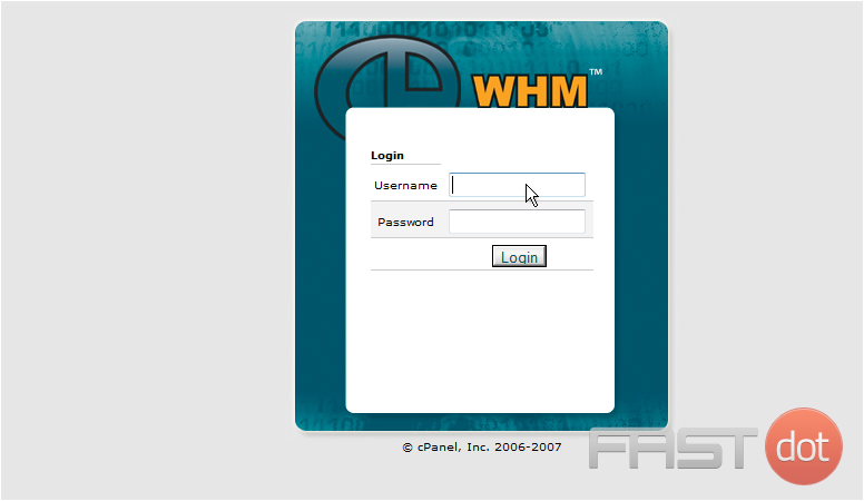 how to login to WHM