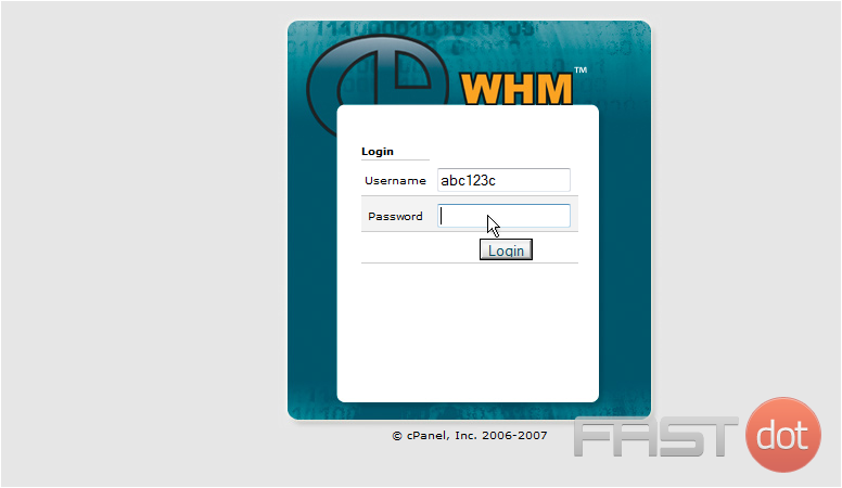 how to login to WHM