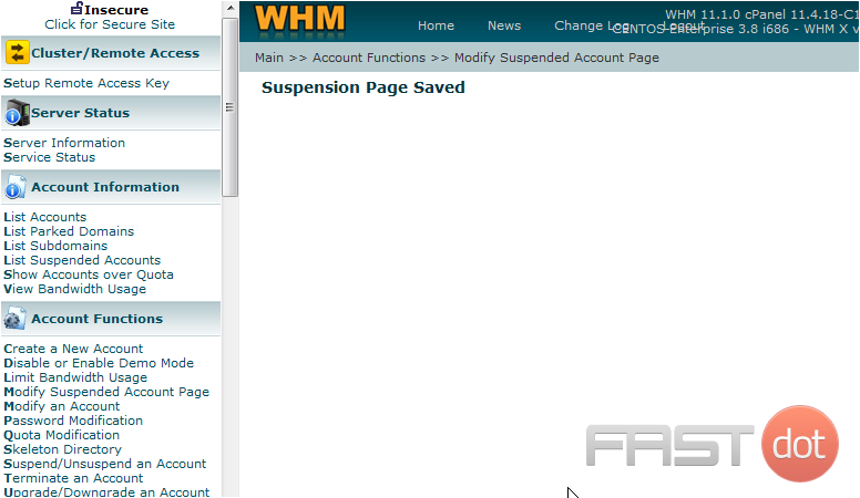 That's it!  We've just modified the page that displays in place of any account's home page that is suspended