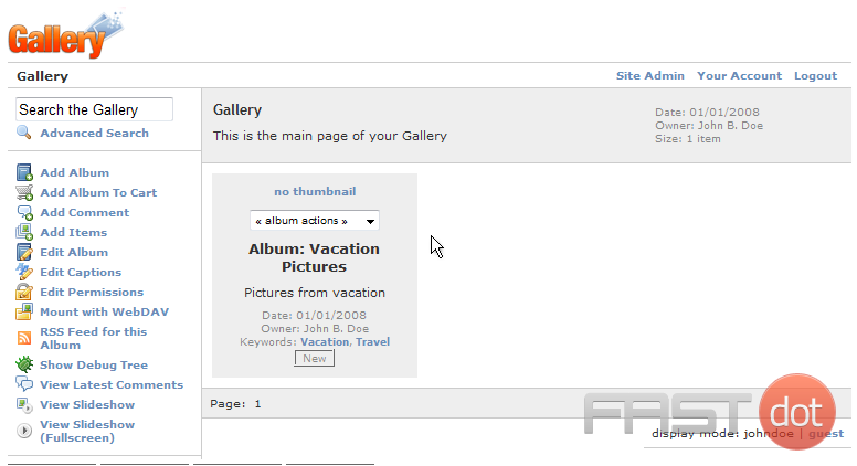 Manage users in Gallery2