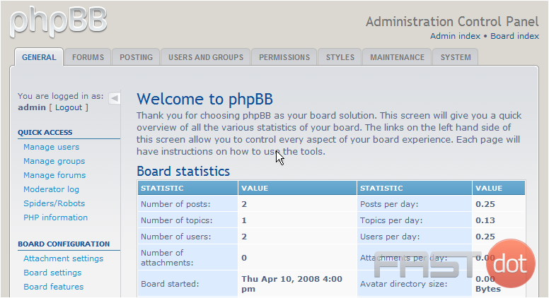 Manage user permissions in phpBB