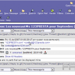 Open an email message in Horde