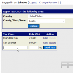 Configure sales tax in CubeCart