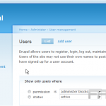 Manage users in Drupal