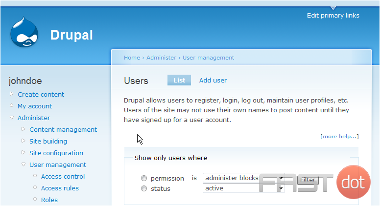 manage users in Drupal