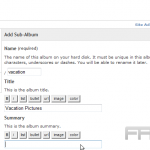 Create photo albums in Gallery2
