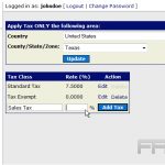 Configure sales tax in CubeCart