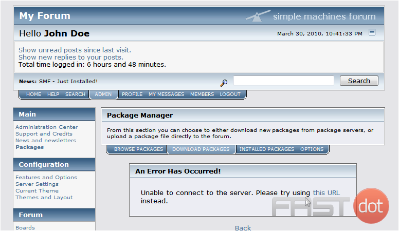 Install packages in SMF