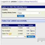 Configure sales tax in CubeCart
