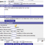 Create calendar entries in Horde