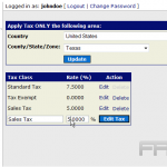 Configure sales tax in CubeCart