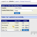 Configure sales tax in CubeCart