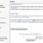 Installing Drupal from Fantastico