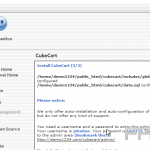 Installing CubeCart from Fantastico