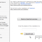 Installing CubeCart from Fantastico