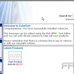 Installing CubeCart from Fantastico