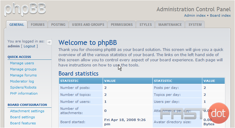 Manage Styles in phpBB