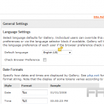 Edit your admin settings in Gallery2