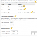 Edit your admin settings in Gallery2