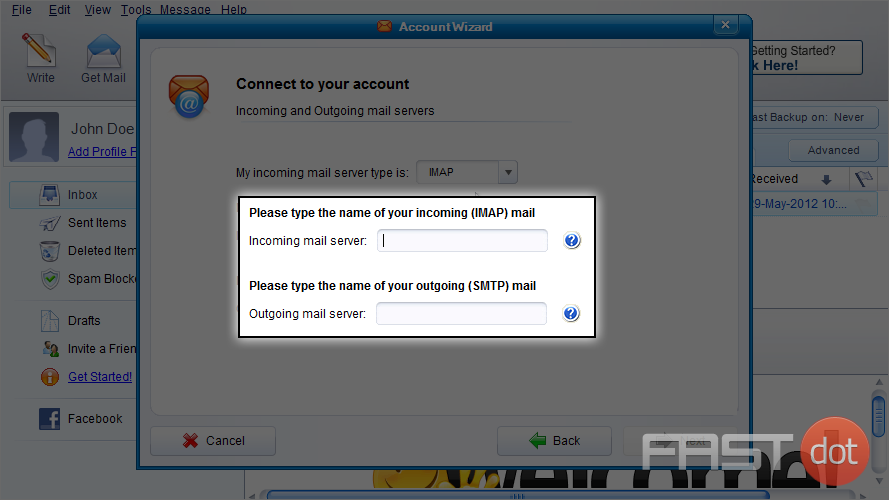 Setup an IMAP account with SSL in IncrediMail