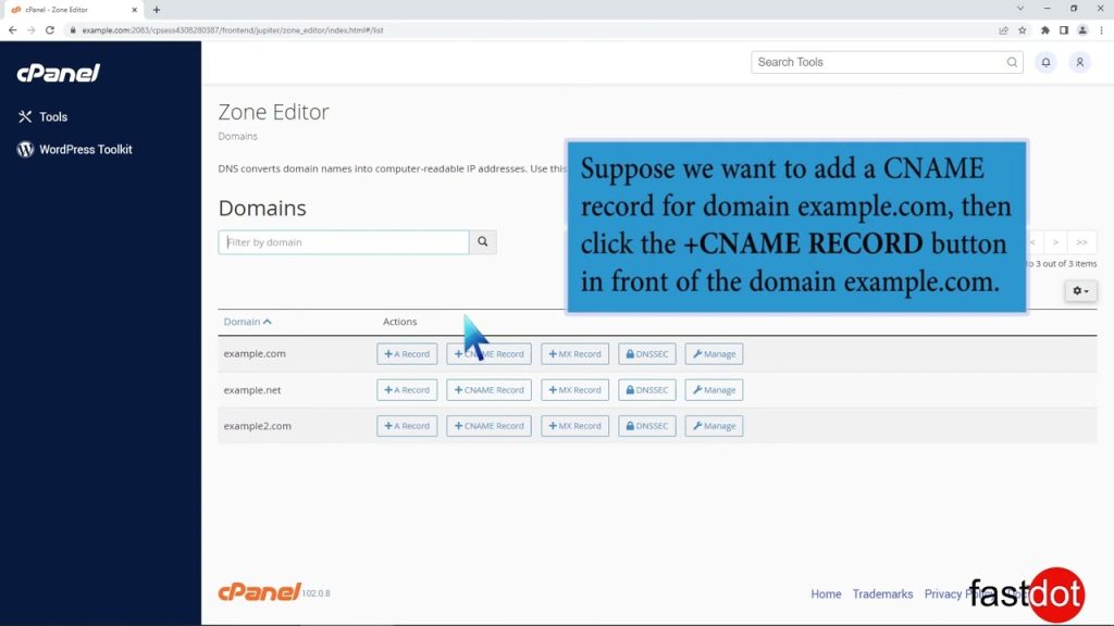 how-to-add-cname-record-in-cpanel-using-the-dns-zone-editor-with-fastdot