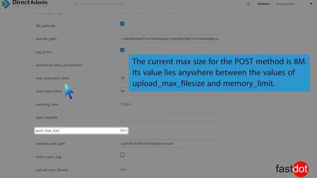 how-to-increase-phps-post-max-size-value-using-cloudlinux-selector-in-directadmin-fastdot