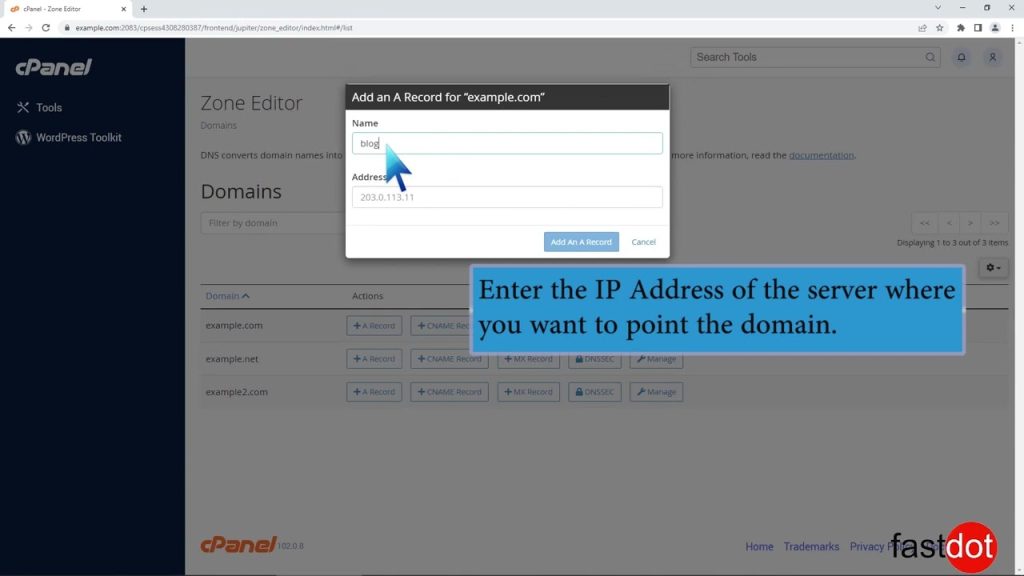 how-to-add-a-record-in-cpanel-using-dns-zone-editor-with-fastdot