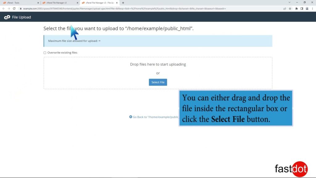 how-to-upload-files-via-the-cpanel-file-manager-with-fastdot