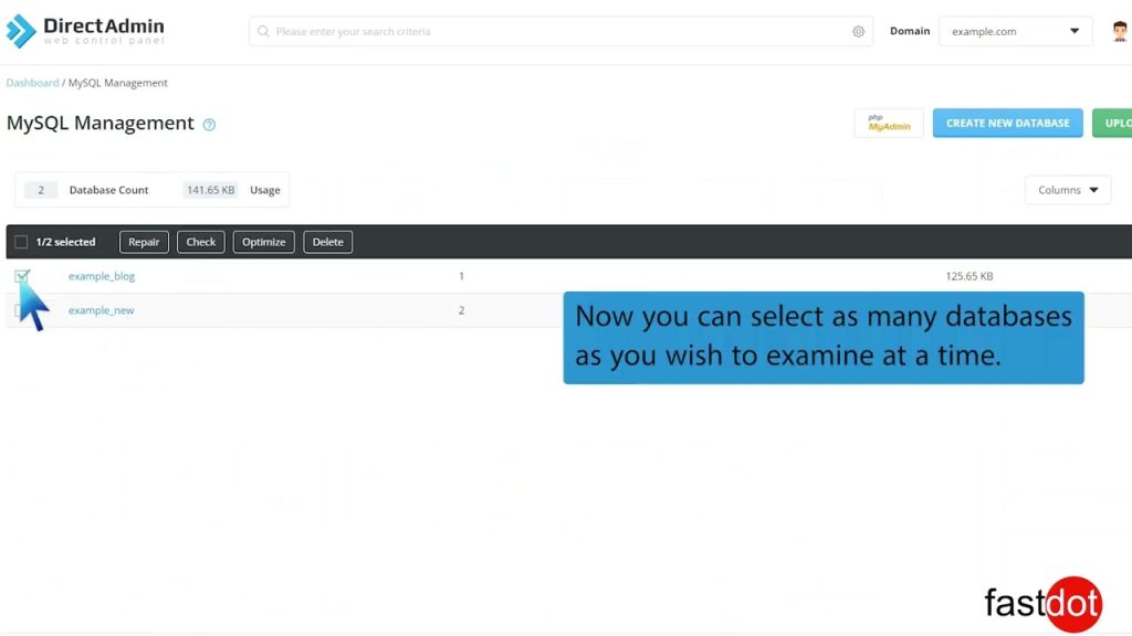 how-to-examine-or-optimize-a-database-in-directadmin-fastdot